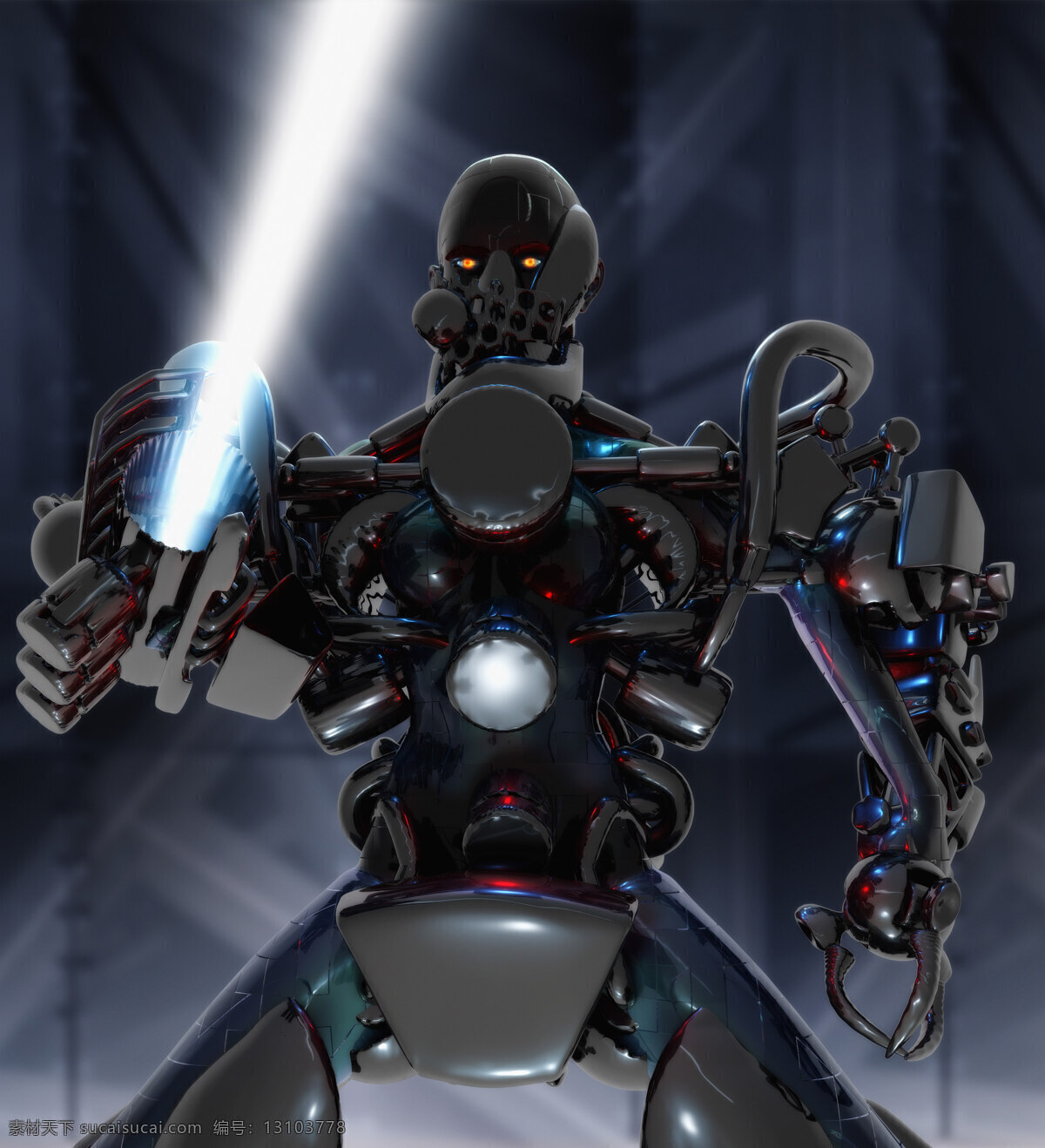 高清 未来 科幻 图 机器人 光剑 现代科技
