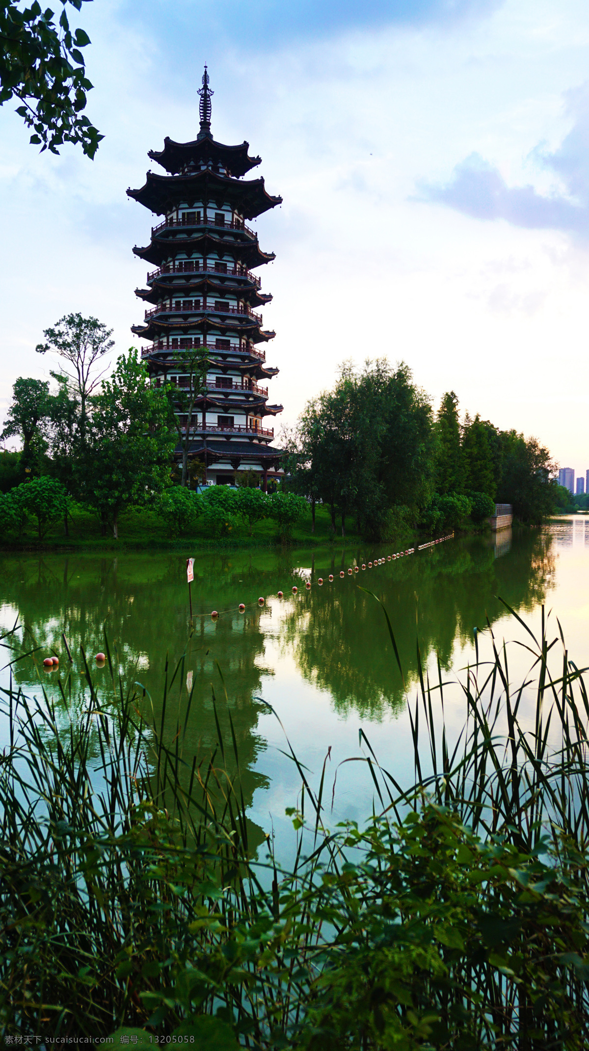 白鹭塔晚霞 长沙市 望城区 洋湖湿地公园 仲夏 彩霞 风景 旅游摄影 自然风景