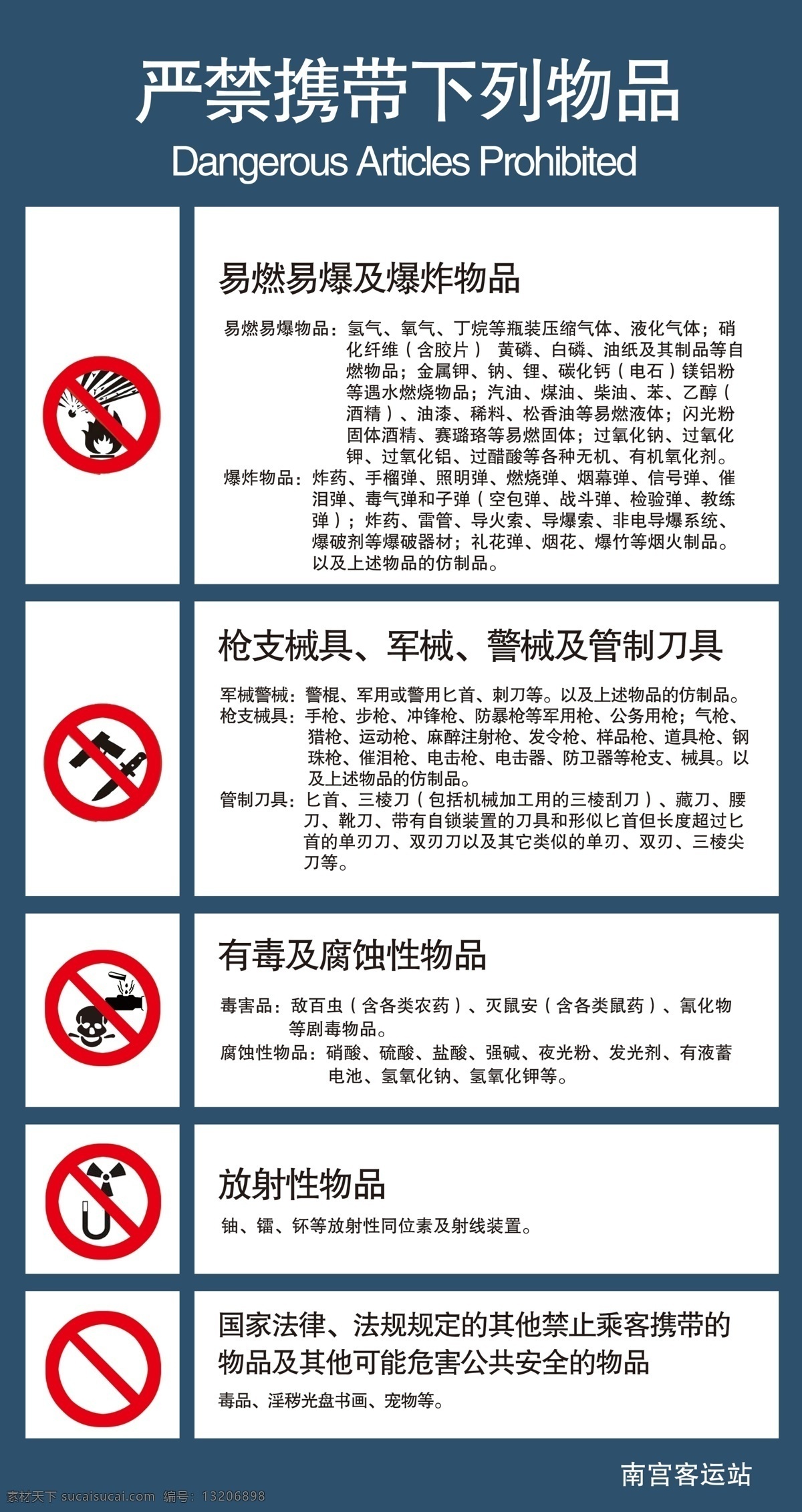 严禁携带物品 严禁携带 危险物品 客运站 车站牌 psd素材 分层 源文件