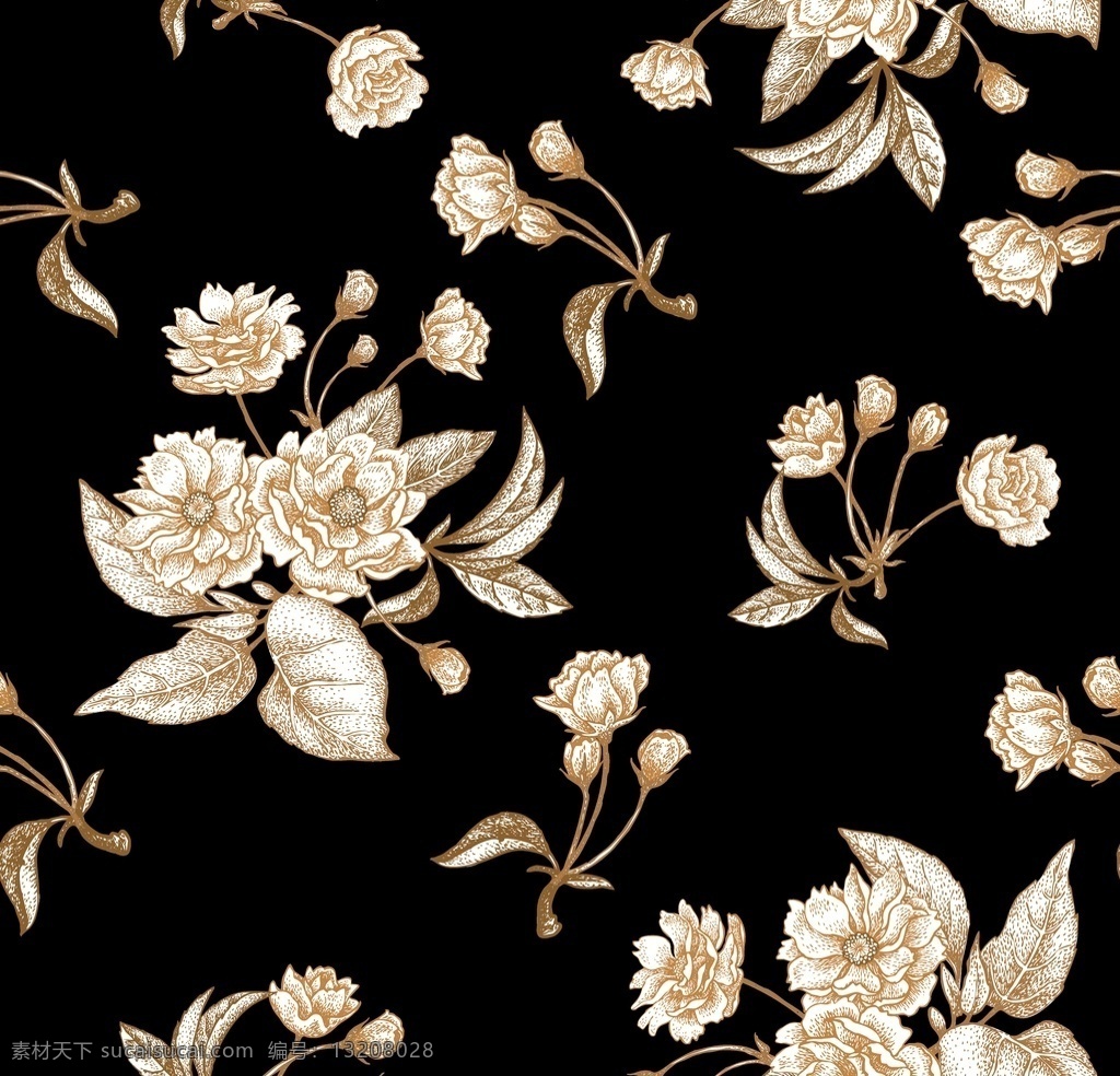 花卉图片 花卉 花朵 中式花朵 日式花卉 中国芙蓉 奢侈品 复古纹理 高档复古纹理 纹理背景 矢量图案 图案素材 矢量图