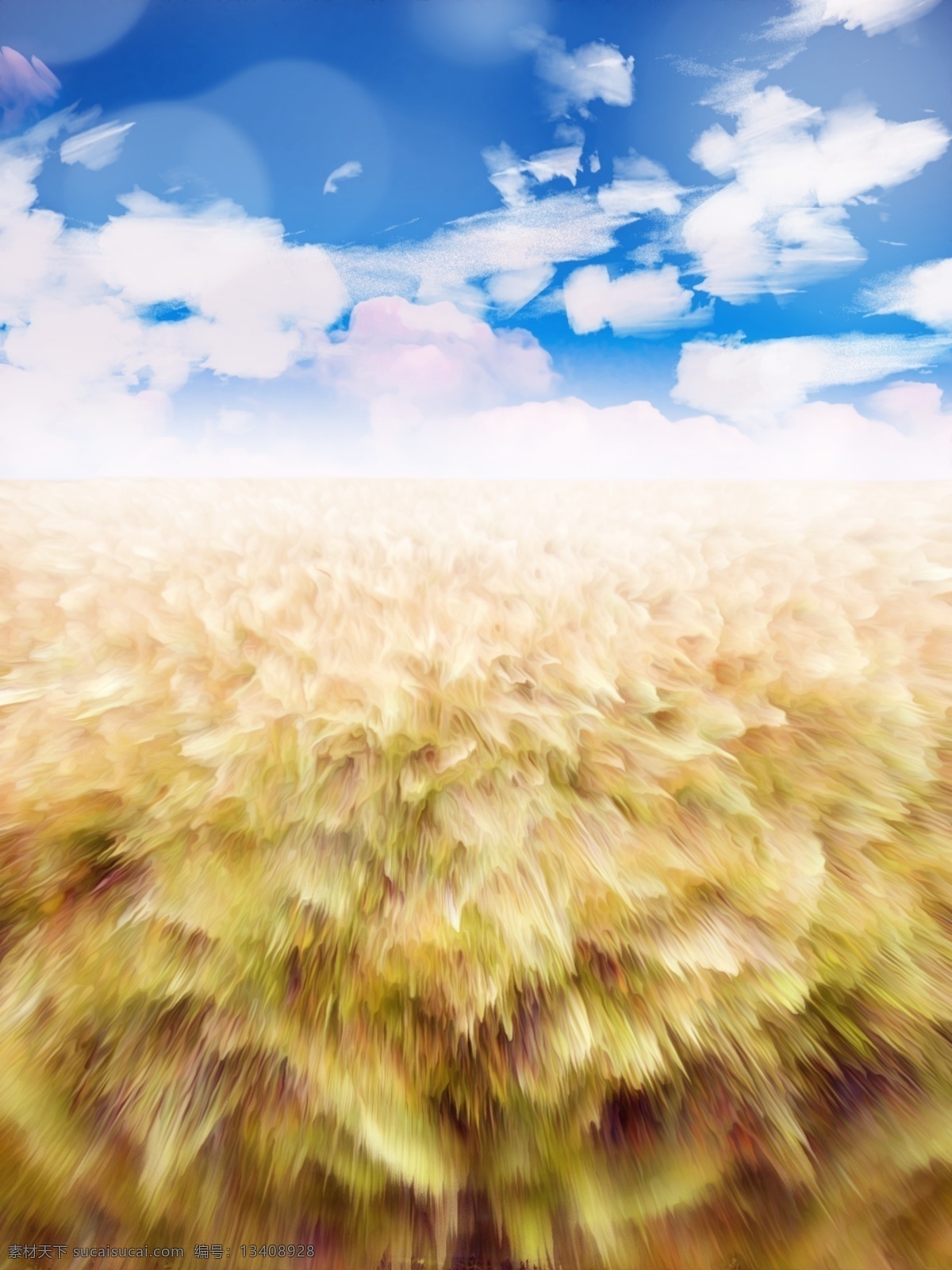 原创 手绘 风 秋天 麦田 蓝天 白云 风景 背景 蓝天白云 蓝色天空 小清新背景 抽象背景 秋天背景 麦田背景 田野背景