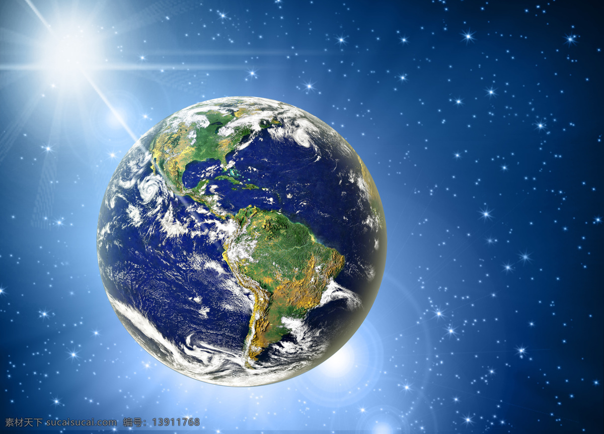发光 星星 星球 球体 地球 绿色地球 绿色环保 保护地球 宇宙太空 环境家居