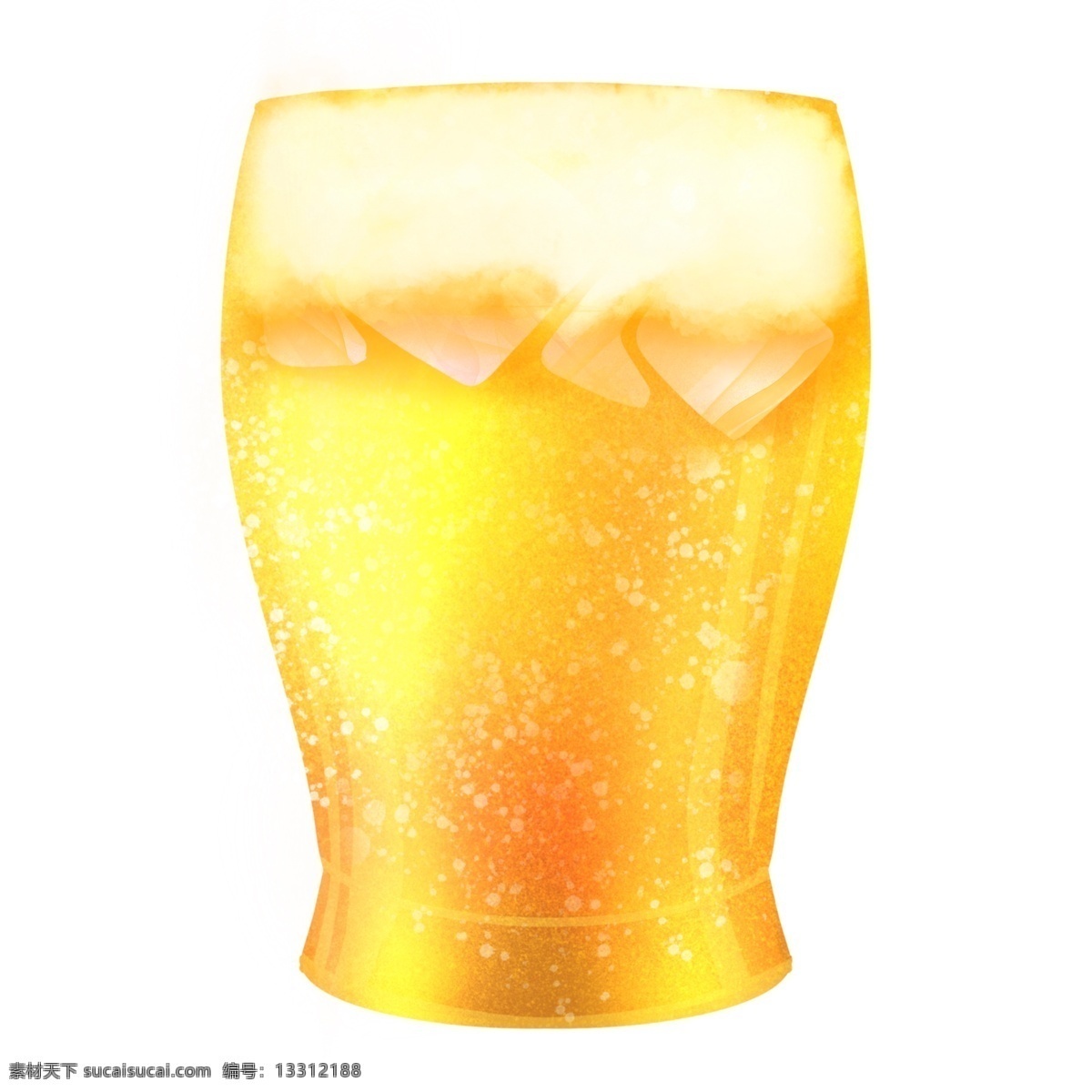 黄色啤酒冷饮 冰啤酒 酒水 玻璃杯