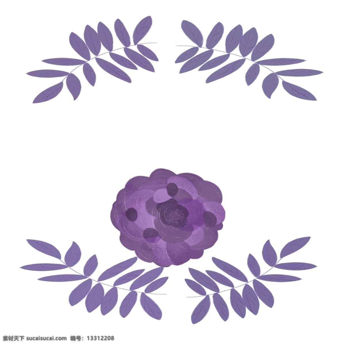 紫色 小花 边框 插画 紫色的边框 紫色的小花 紫色的叶子 婚礼边框 漂亮的边框 创意边框 立体边框