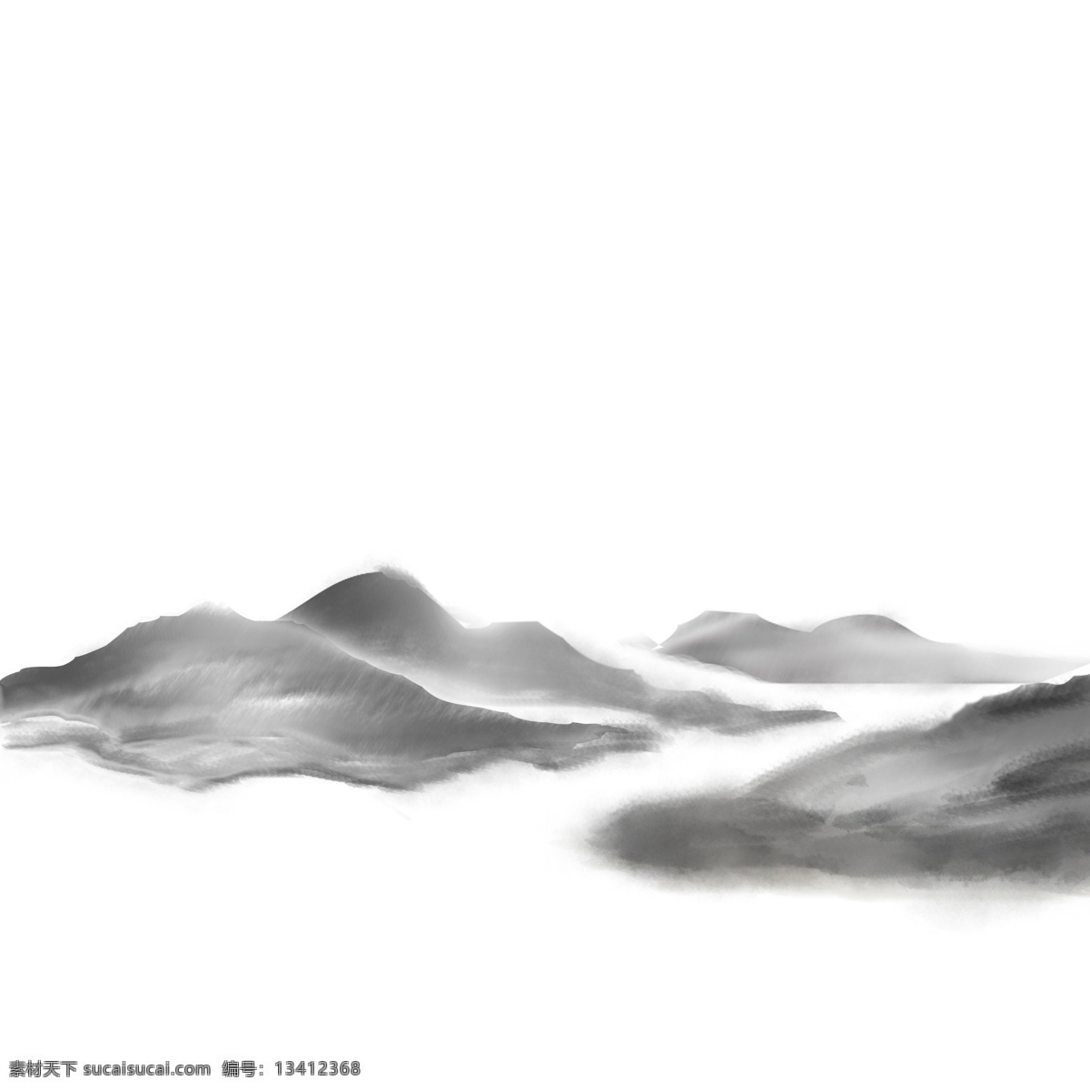 手绘 黑白 画 山峰 元素 黑白画 波浪山峰 线条山 矢量 手绘高山 山脉 山版画 自然风光 山峰插画