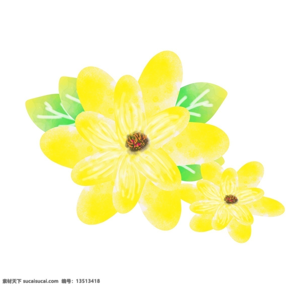春季 花朵 装饰 插画 春季花朵 立体花朵 漂亮的花朵 黄色的花朵 花朵装饰 花朵插画 精美花朵