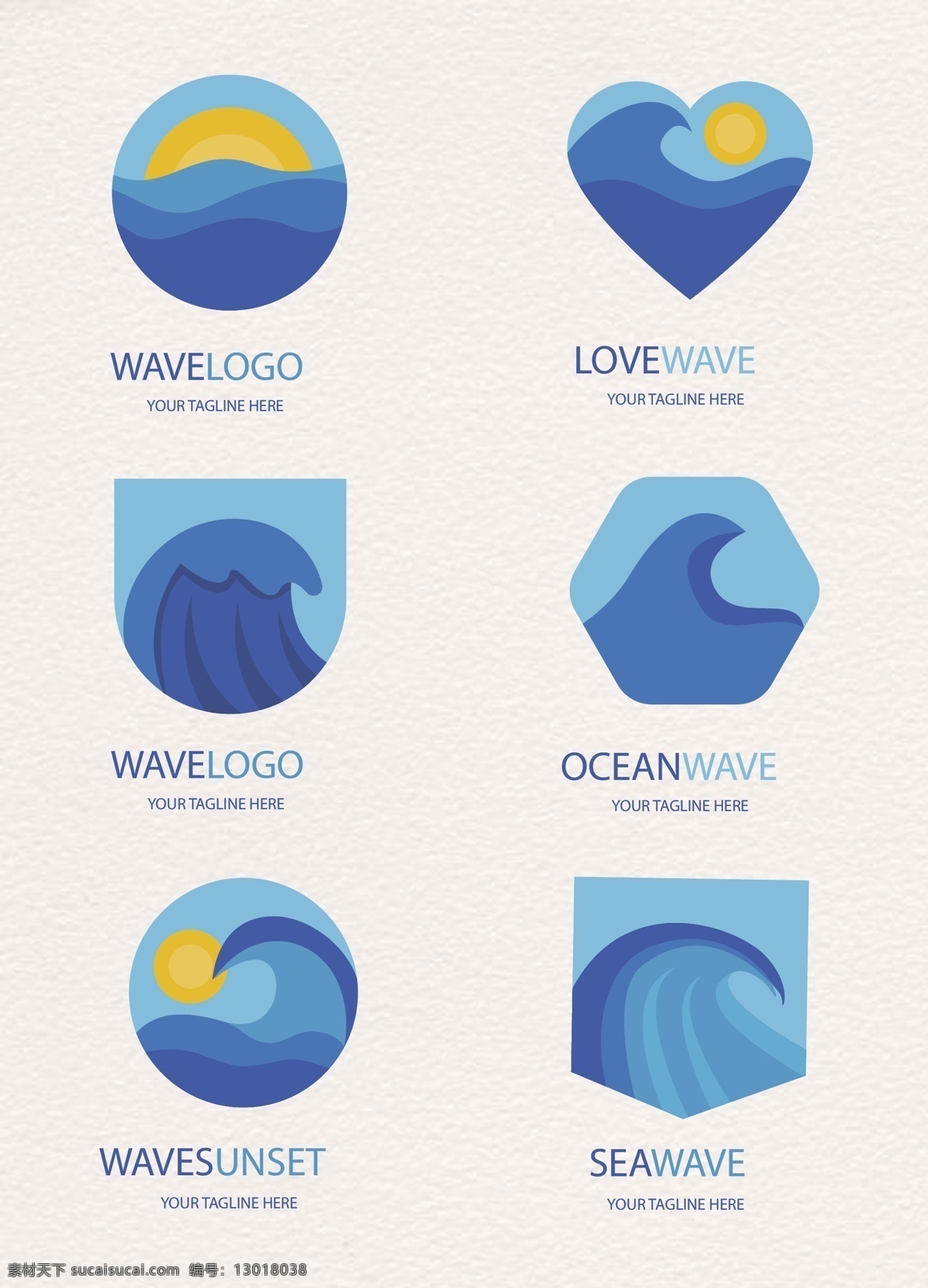 款 蓝色 海浪 标志 矢量 大海 矢量图 太阳