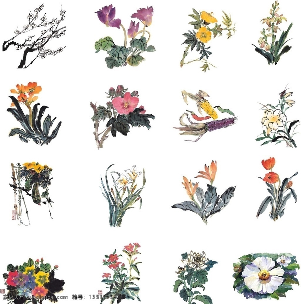 花朵水彩画 国画 画 菊花 玉米 兰花 腊梅 海洋 百合 中国画 花 水墨画 水彩画 另类国画 花朵 简洁花朵 绘画书法 文化艺术 水粉画 花草 花草局部 各种花草 生物世界