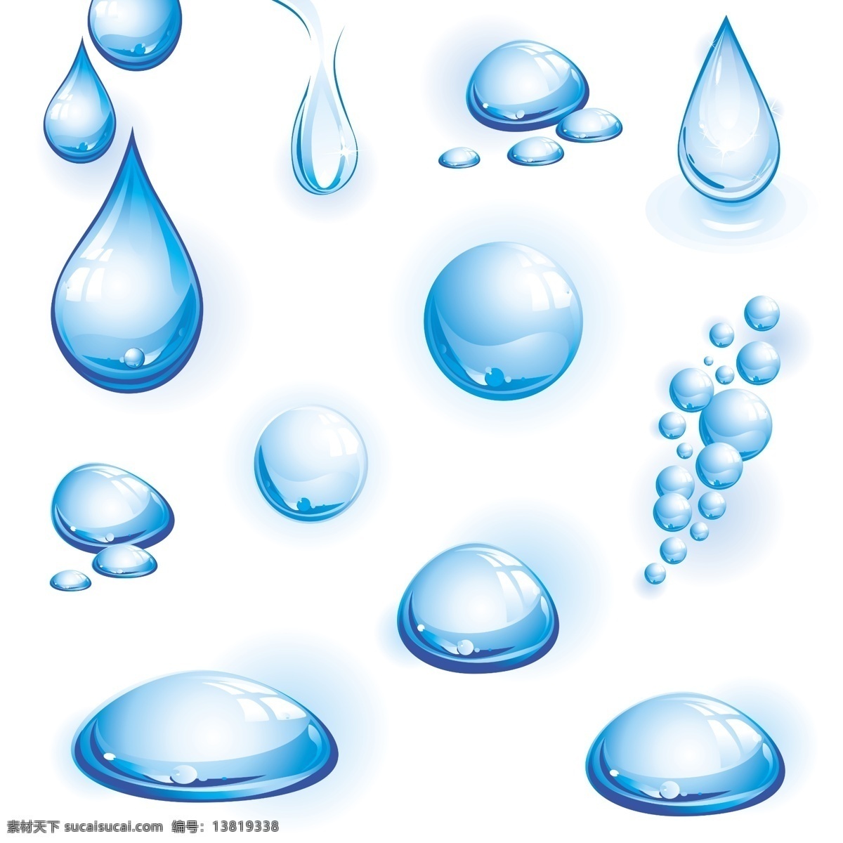 水滴 分层 露珠 晶莹剔透 水 水泡 水滴素材 水花水滴 设计素材 动感水滴 漂亮的水花滴 水珠 雨点 露水 蓝水珠 源文件 白色