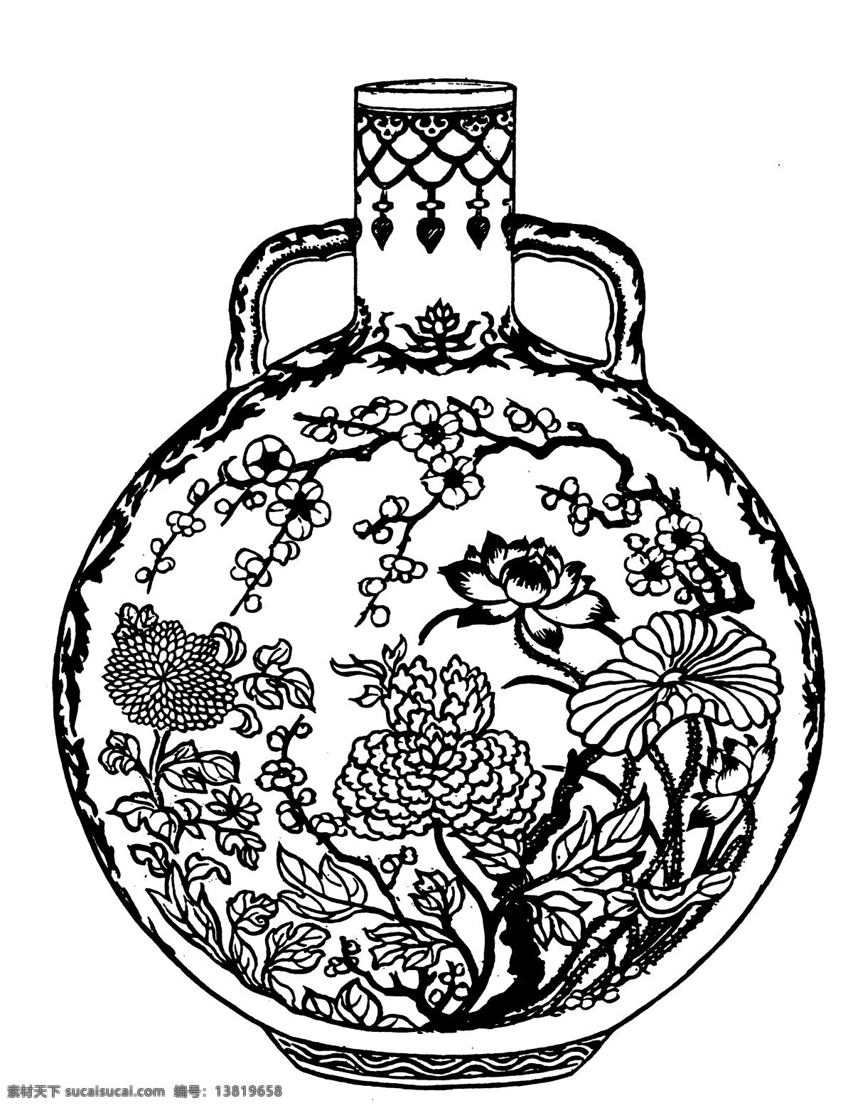 器物图案 清代图案 中国 传统 图案 81 设计素材 装饰图案 书画美术 白色