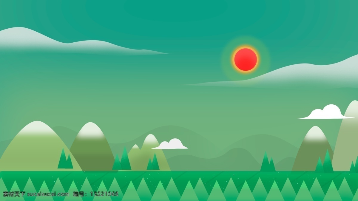 扁平化 绿色 草地 插画 背景 卡通 草地背景 插画背景 psd背景