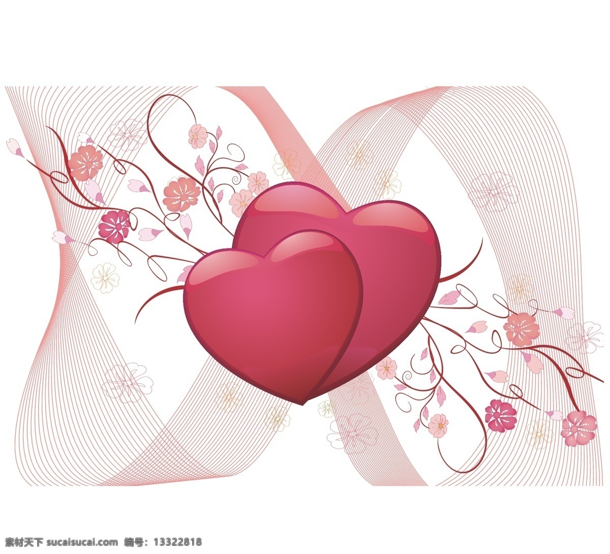 移门 图案 韩式 花纹 玫瑰 曲线 碎花 线条 心 心心相印 移门图案 矢量 装饰素材