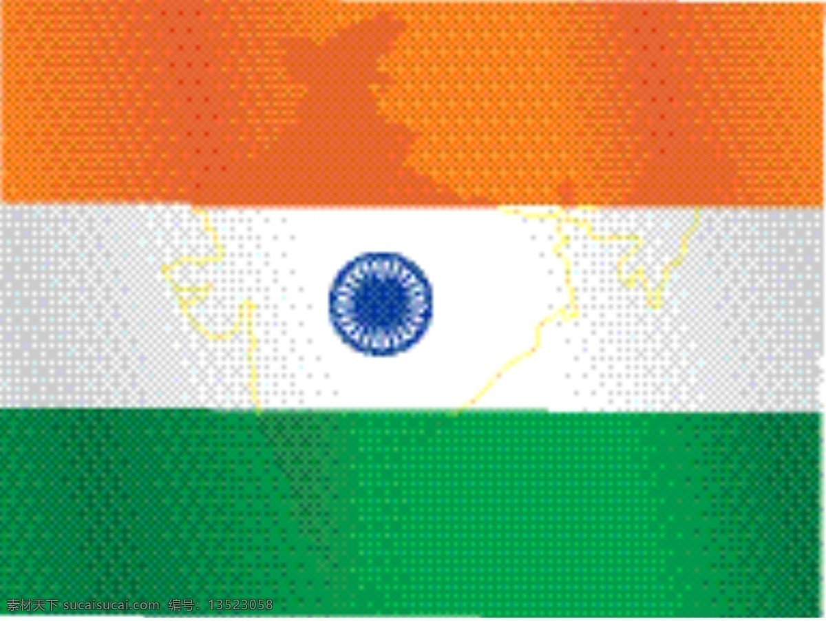 印度 地图 上 分离 旗帜 矢量图 日常生活