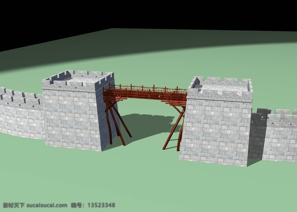城墙 古城 山寨 围墙 出入口 建筑 3d设计 室外模型 max