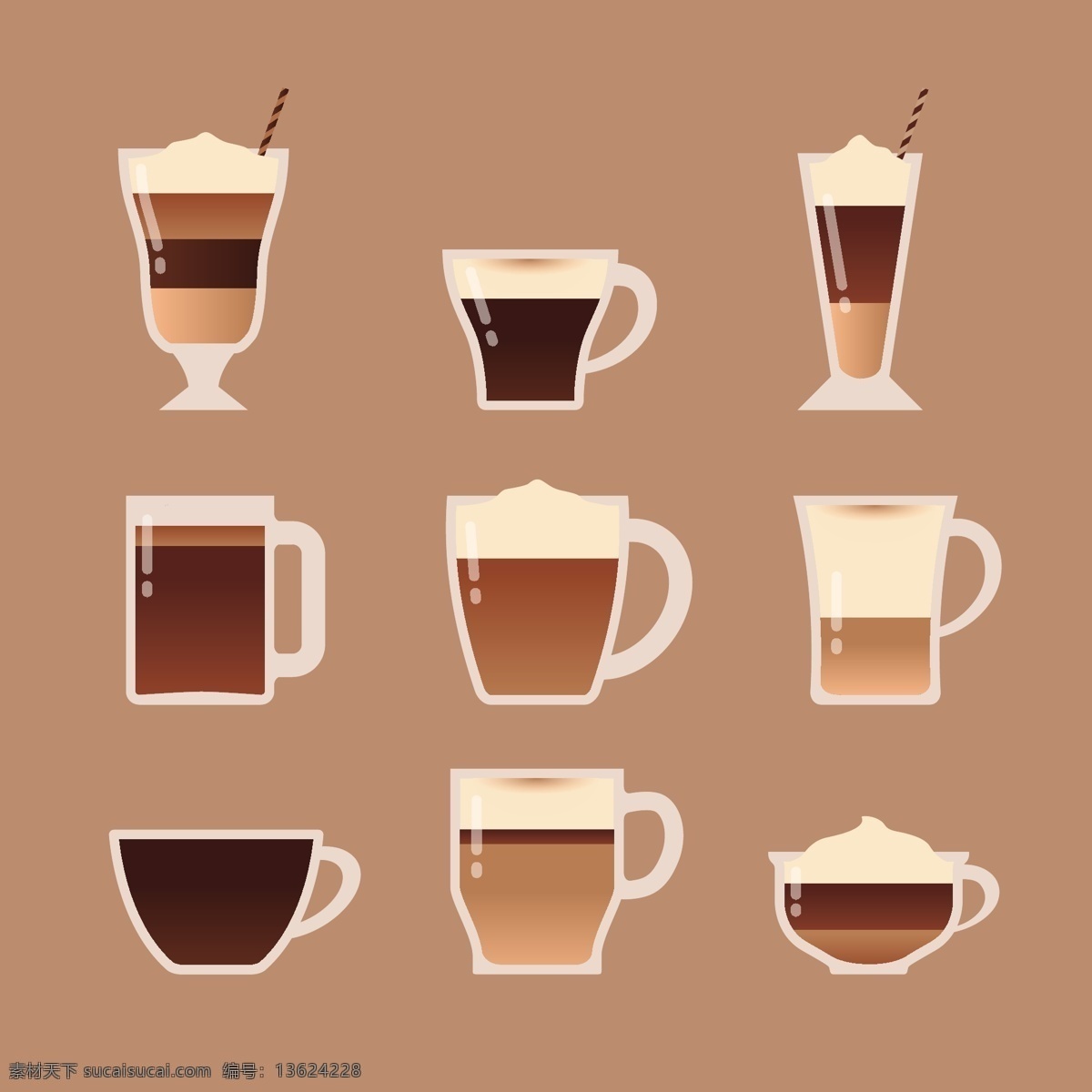 款 饮料 海报 背景 杯子 咖啡杯 卡通插画 茶杯 酒杯 插画元素 cup 插画设计 艺术插画 口杯 杯子模板 杯子设计 高脚杯 日用品 杯具插画
