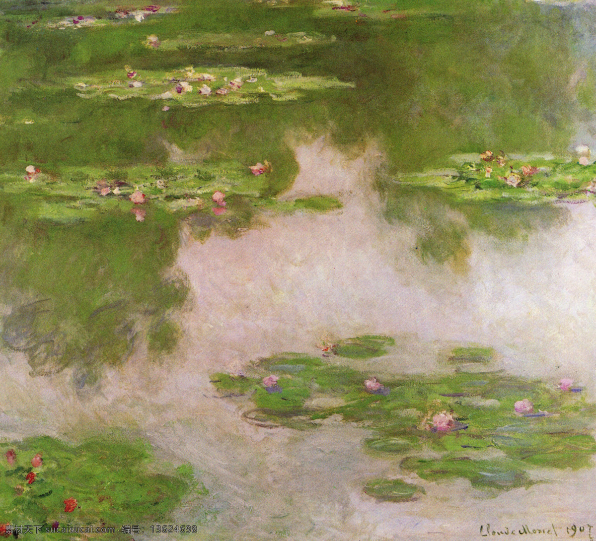 印象派油画 欧美油画 油画 英国 英国油画 油画作品 风景油画 油画风景 风景 欧洲油画 大师作品 当代 艺术家 作品 画家作品 西方油画 印象派 经典油画 天空 白云 树木 植物 荷塘 池塘 莲花 荷花 荷叶 二 绘画书法 文化艺术