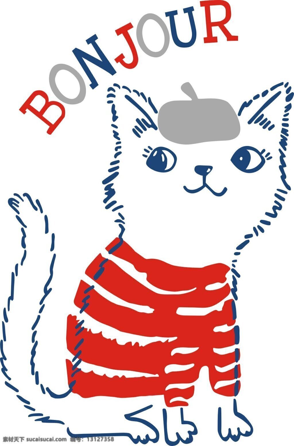 可爱的猫 可爱 猫咪 失量图 白色