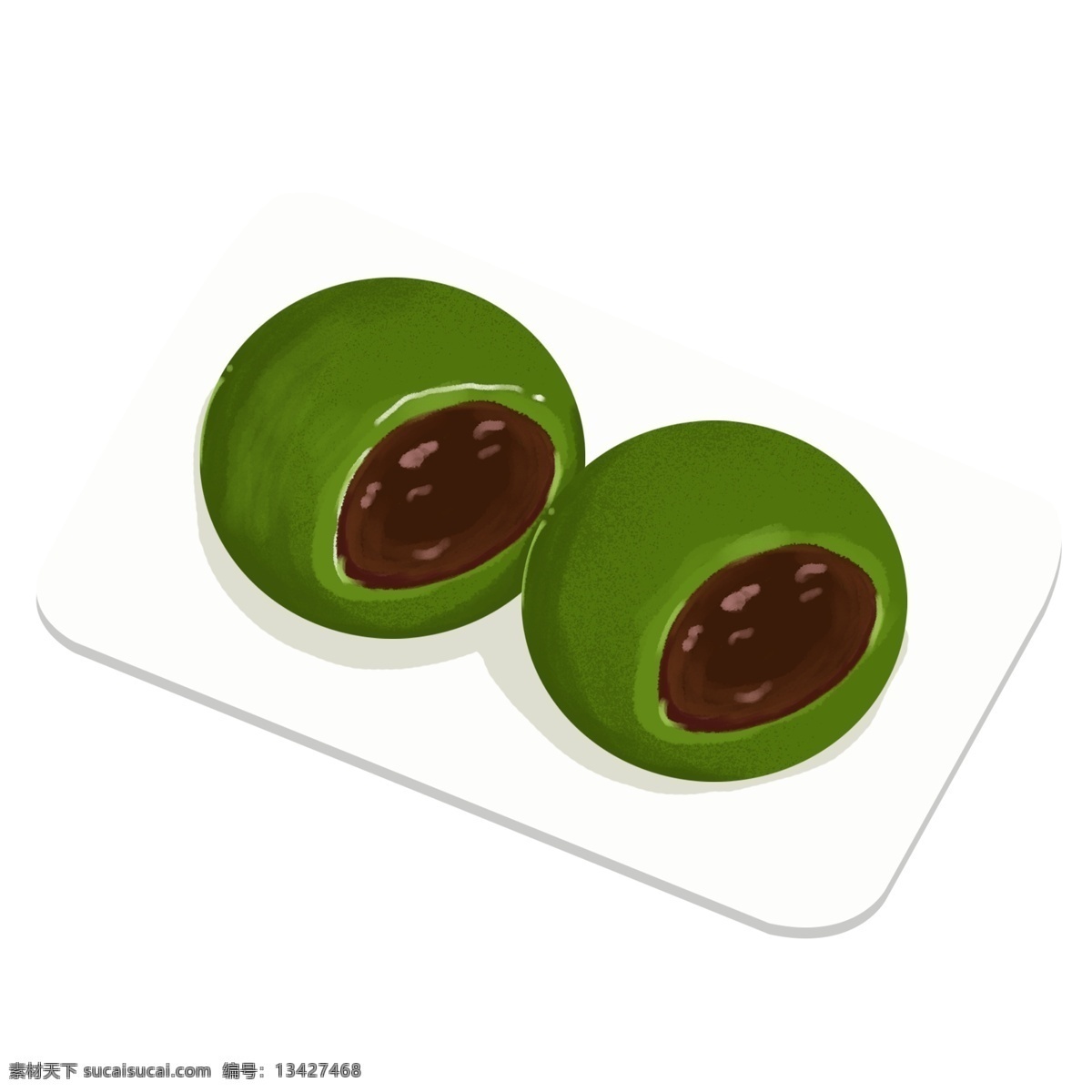 美味 清明 青团 食物 元素 卡通手绘 清明青团 盘子 免扣清明节 免扣青团 青团食物 艾叶果 清明习俗