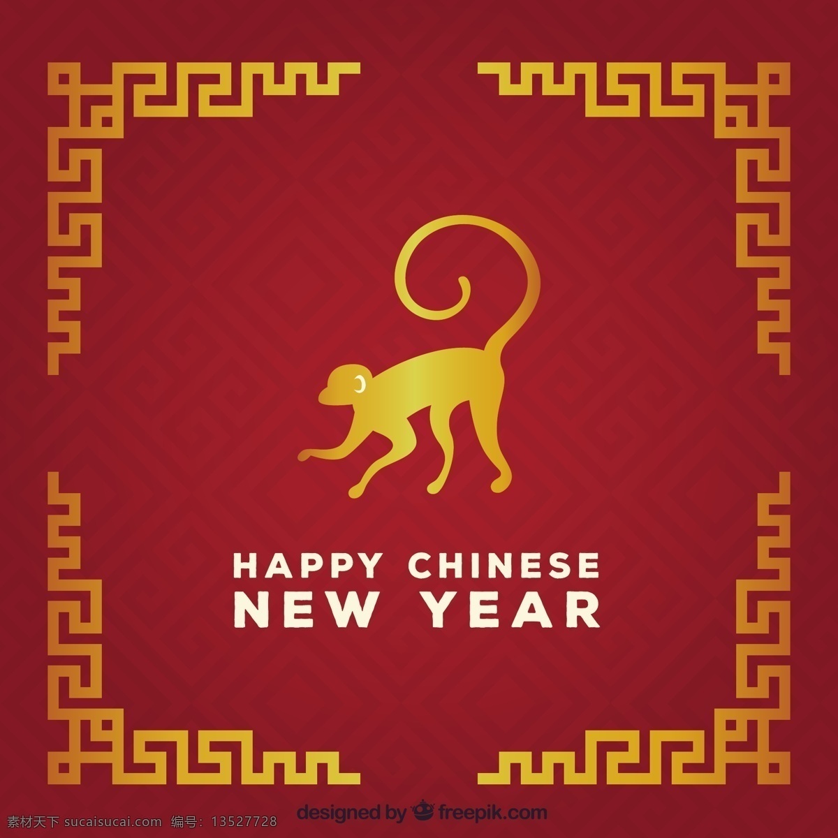 中国 新 年 背景 在金色的红色 党 金 新的一年 动物 冬天 快乐 红色 颜色 猴子 庆祝 事件 节日 2016 黄金 东方