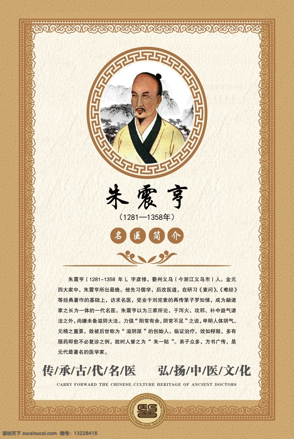中国十大名医 朱震亨图片 十大名医 中医 医生 宣传 展板 文化墙 朱震亨 历史