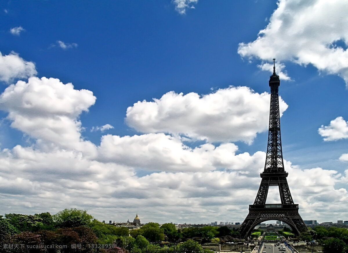 唯美 巴黎埃菲尔铁塔 高清 古建筑 古老 城市 建筑物 道路