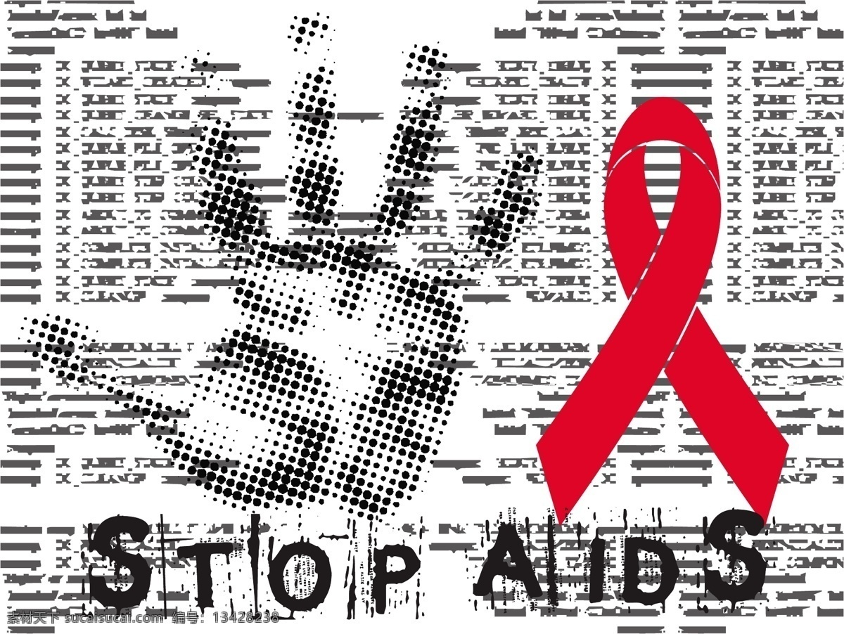 手 红丝 带 阻止 艾滋病 垃圾 背景 下 矢量图 其他矢量图