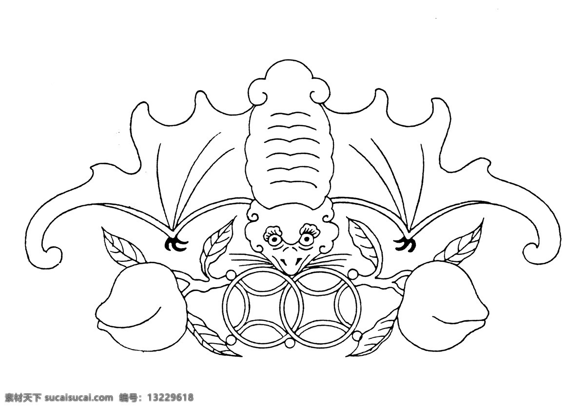 蝙蝠 展翅 图案 花纹图案 蝙蝠展翅 传统 吉祥 图腾 案 蝙蝠展翅图案 文化艺术