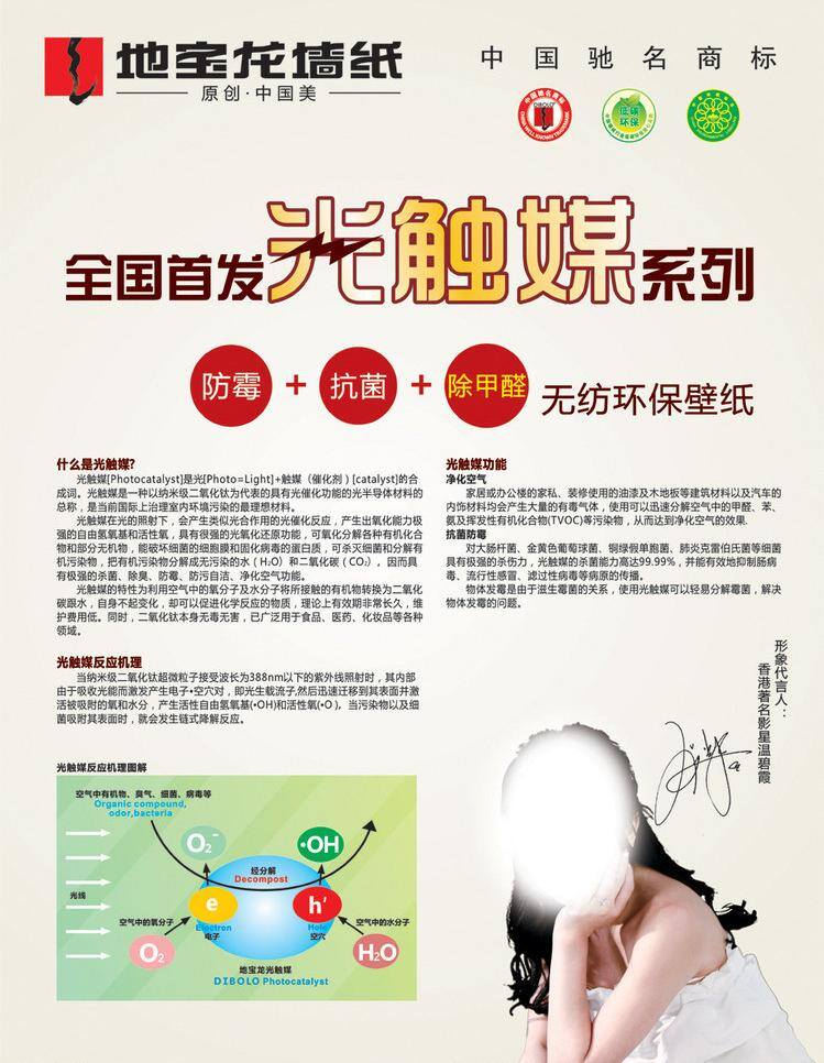 单页 墙纸 光触媒 宝龙 矢量 模板下载 地宝龙 温碧霞 家居装饰素材 壁纸墙画壁纸