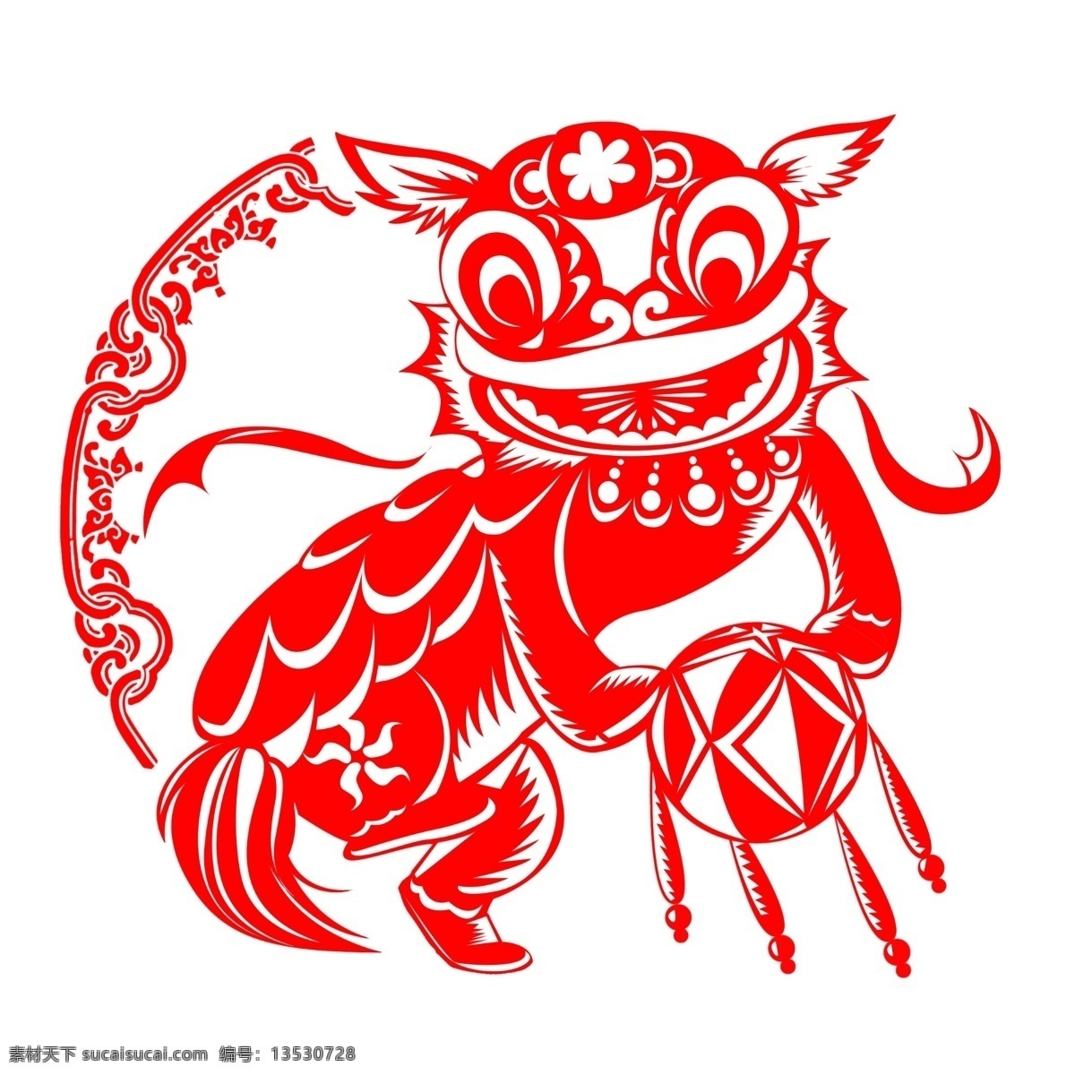 中国 风 卡通 狗年 贺 新春 舞狮 剪纸 2018 春节 过年 喜庆 中国风 贺新春 剪纸卡通 卡通舞狮 剪纸舞狮 新年快乐