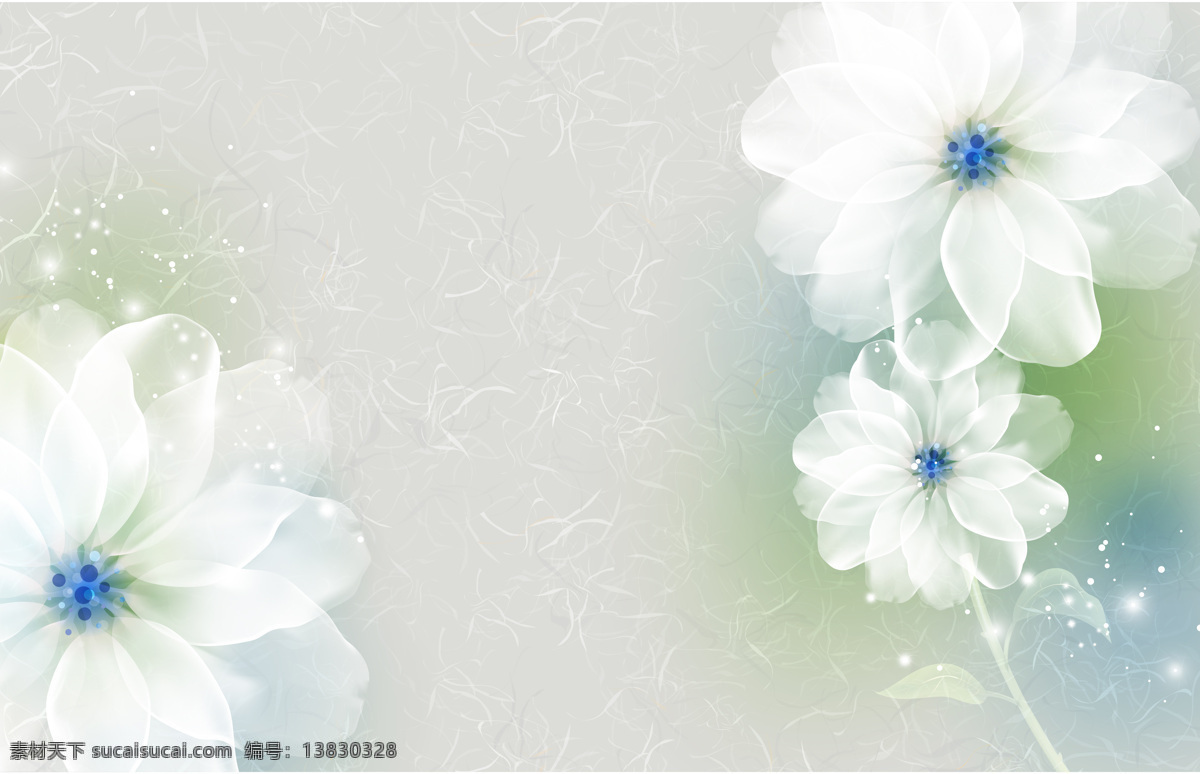 梦幻 花朵 壁画 白色花 背景底纹 背景墙 壁纸 底纹边框 梦幻壁画 透明花 艺术玻璃 装饰画 背景图片