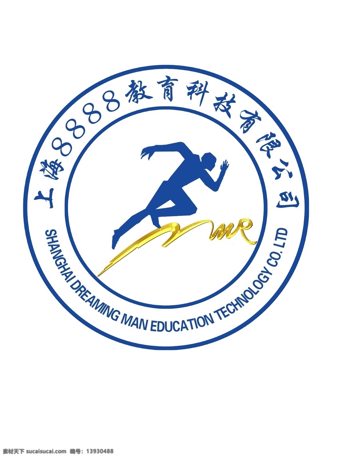 教育科技 学校 学院 logo logo设计 教育 科技 亮金 蓝色 英文 名称 异形