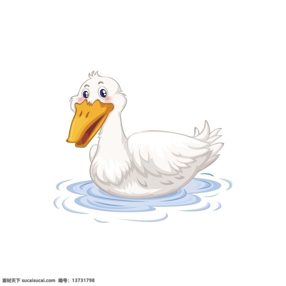 卡通 浮游 水上 白 鸭子 矢量 小鸭 白色 白色的鸭子 浮游在水面 水面 卡通鸭子 白色羽毛 羽毛
