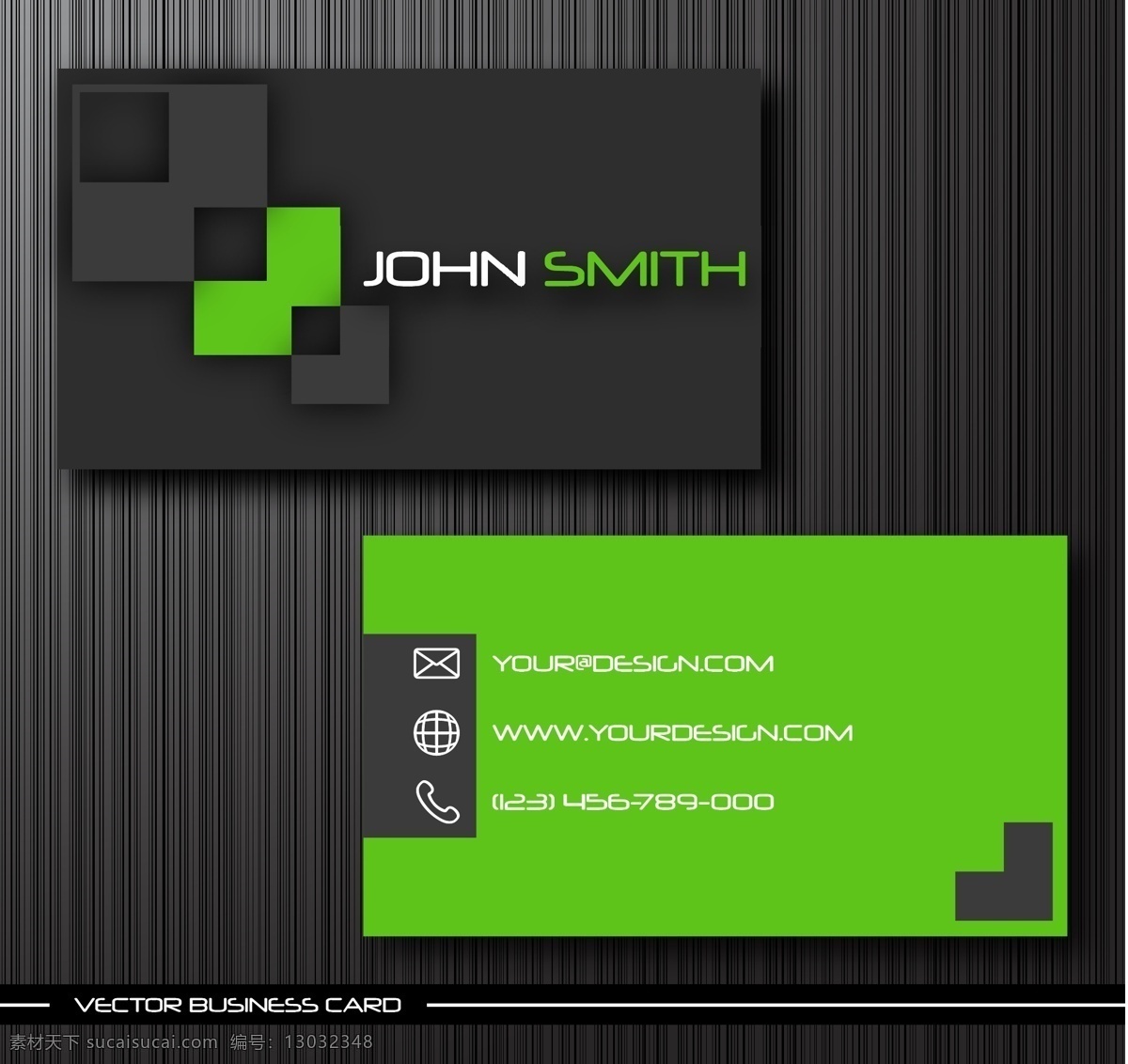款 简约 个性 名片 模板 矢量 背景 超酷 创意 黑色格子 卡片 绿色格子 屏幕效果 条形码 矢量素材 名片卡 其他名片