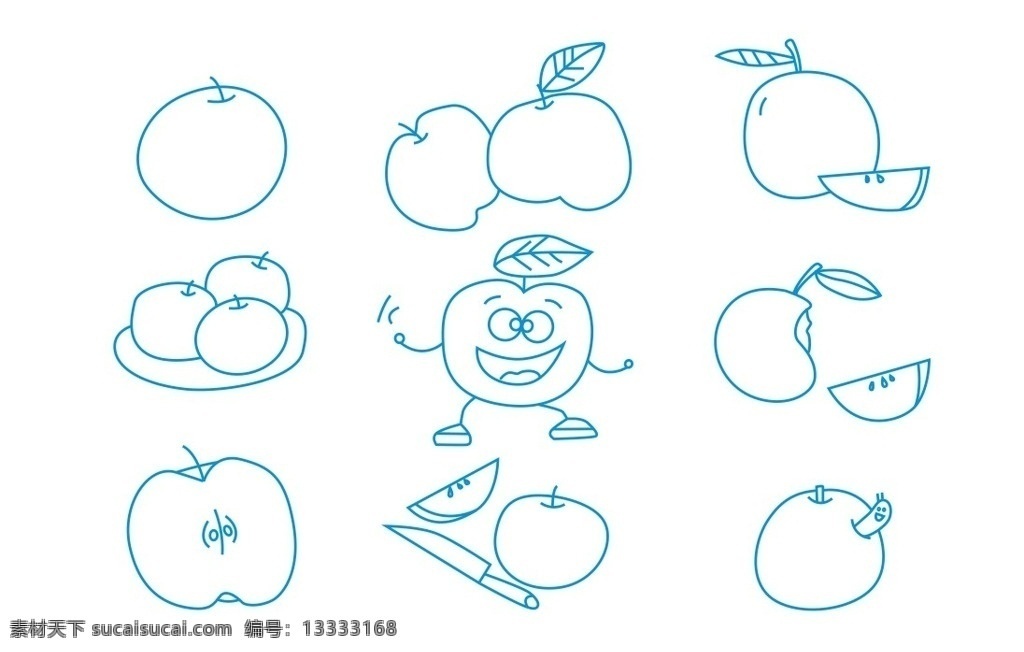 简笔画 苹果 苹果简笔画 简笔画水果 水果简图 植物简笔画 水果 卡通画 植物 线条 线描 线稿 轮廓画 素描 绘画 绘图 插图 插画 儿童简笔画 矢量素材 简图
