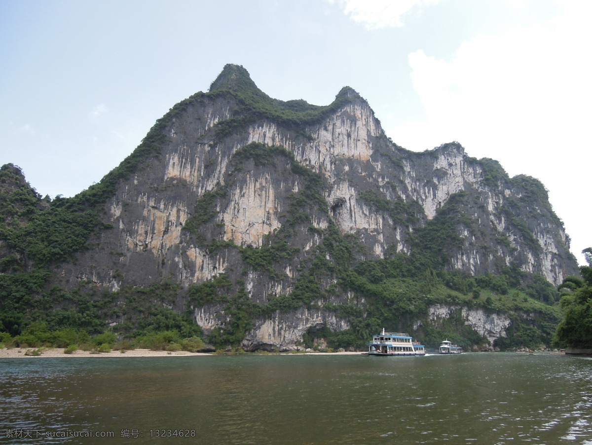 桂林山水 漓江风景 轮船 九马画山 百马图 树林美景 漓江 阳朔风景 山水风景 自然景观