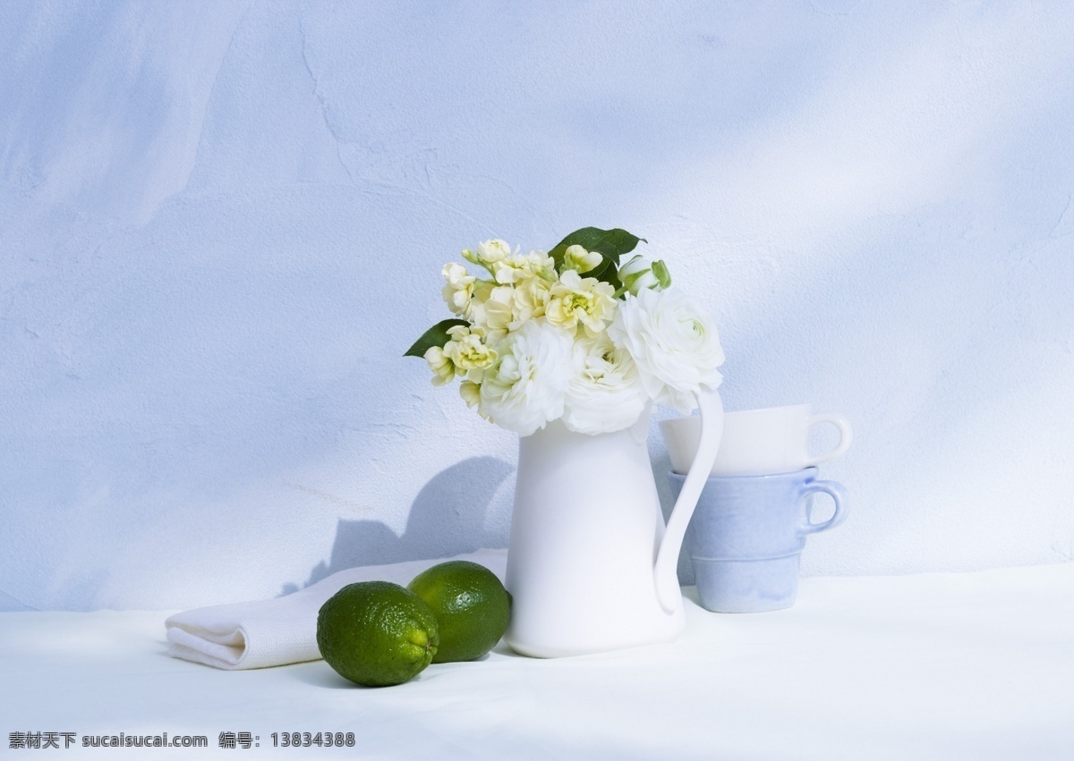 茶杯 淡雅 封面插图 封面素材 花瓶 柠檬 清晰 清新 鲜花 绿桔 优美 舒适 杂志素材 杂志封面 时尚生活 室内插画 室内插图 生活素材 生活百科 插画集