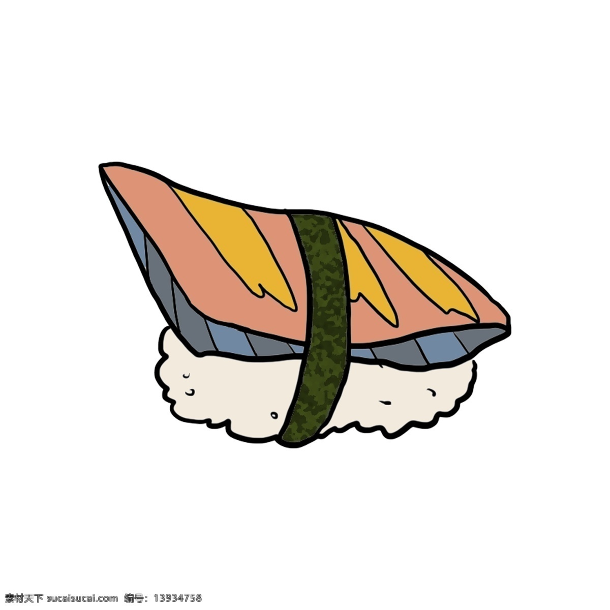 卡通 海苔 寿司 插画 海苔寿司 食物 小吃 肉松 卡通寿司 海苔寿司插画 美食 绿色寿司