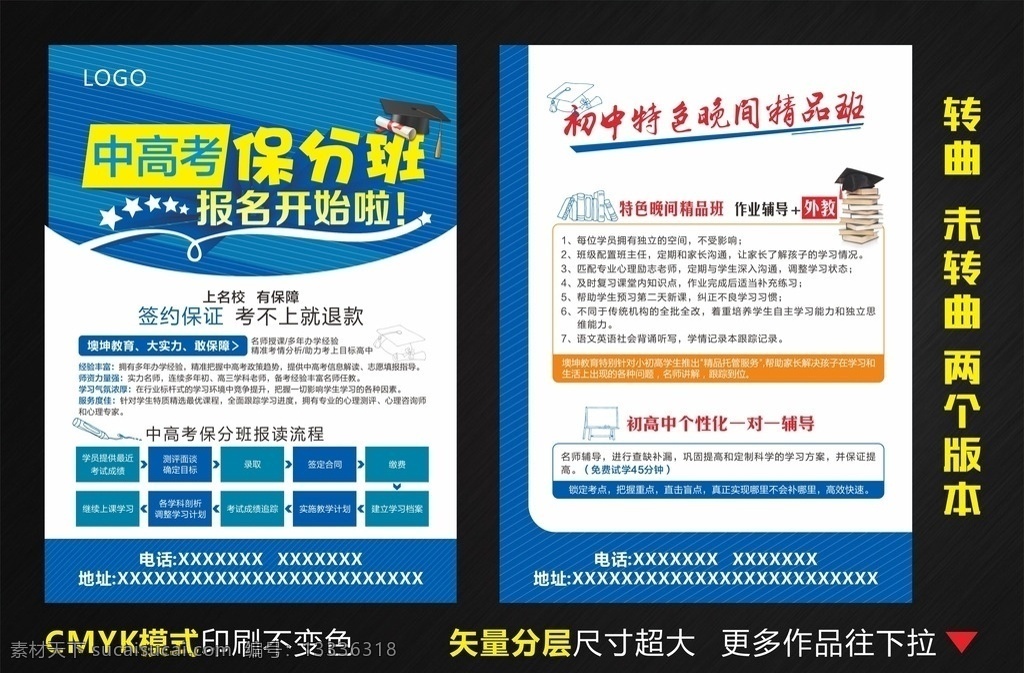 保分班宣传单 矢量 底纹 背景 蓝色背景 教育 中高考 博士帽 条纹 立体字 dm单 单页 宣传单 dm宣传单