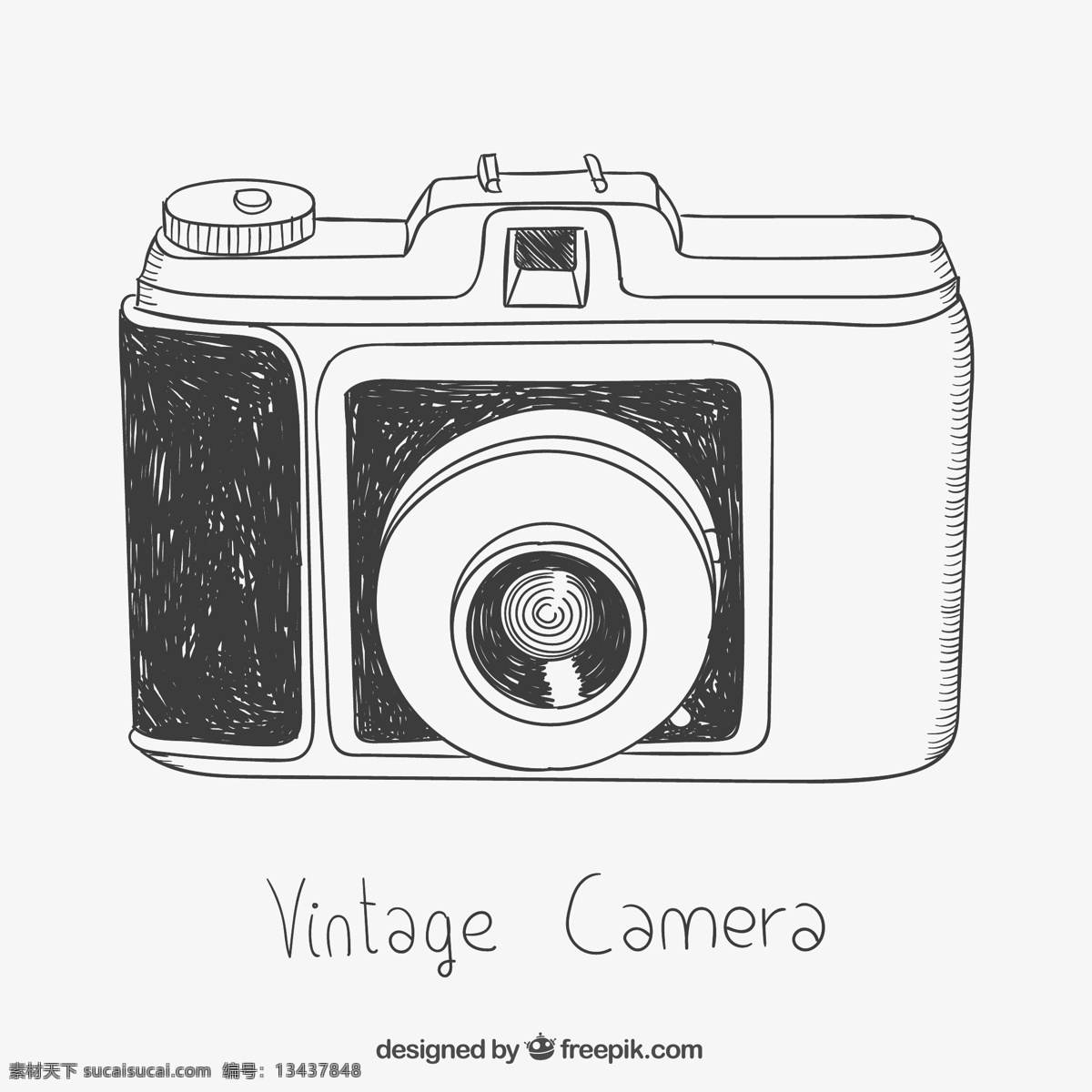 老式相机 复古 相机 照片 绘画 插图 摄像 手绘 模拟 图标 高清 源文件