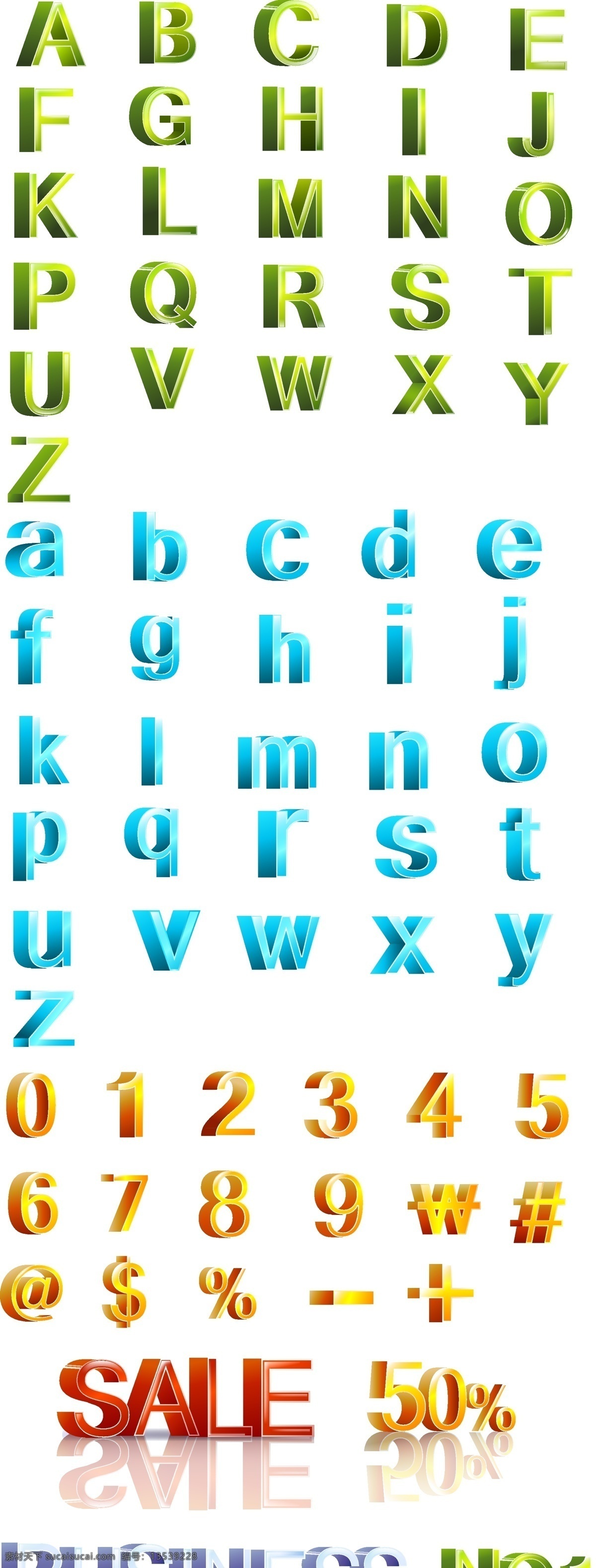 立体 字母 数字 矢量图 其他矢量图