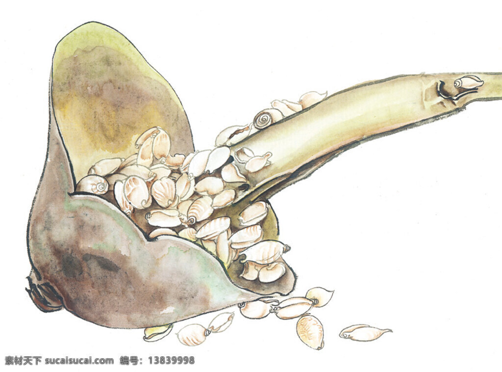 水墨画 篮子 蔬菜 鱼 中国风 中华艺术绘画 文化艺术