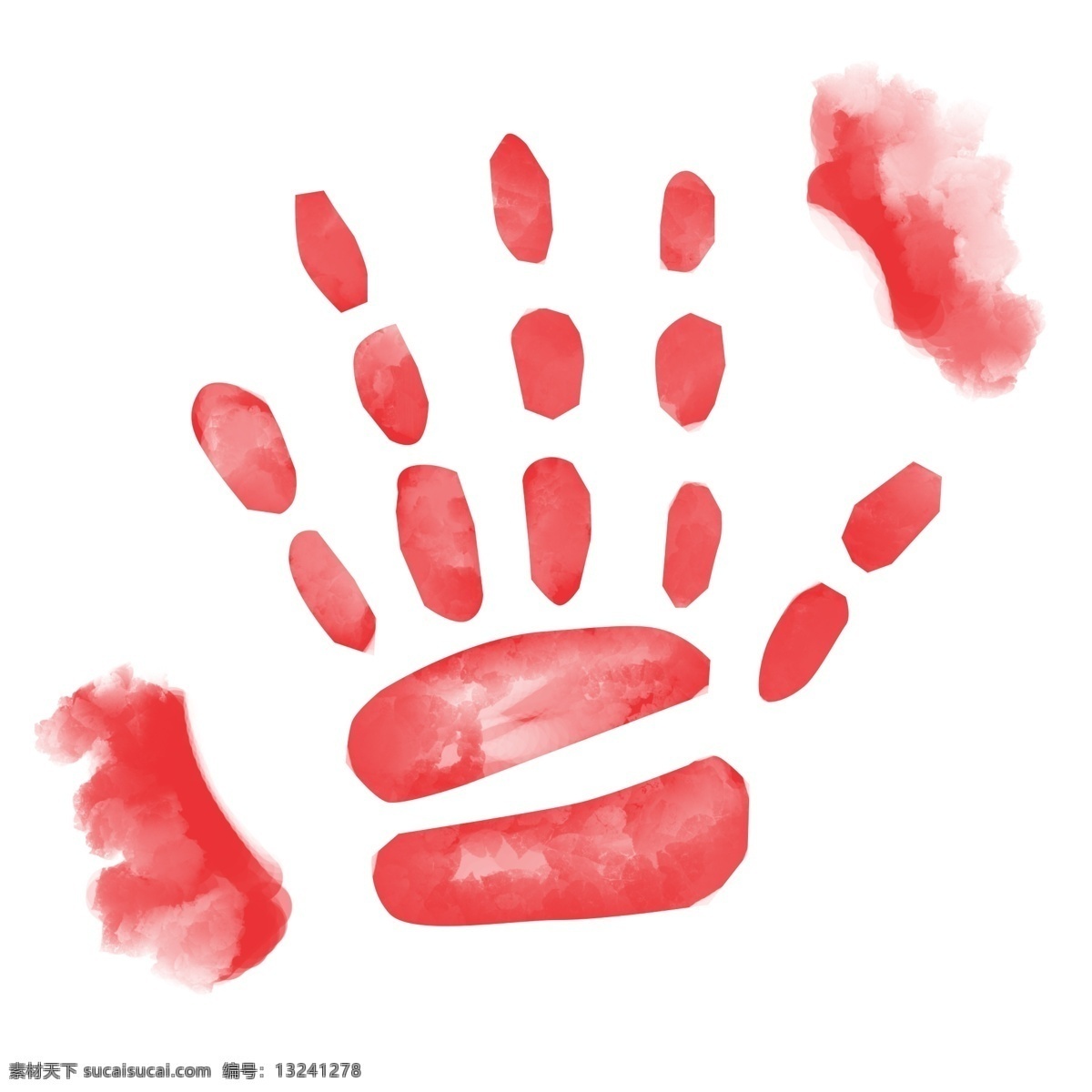 手掌 红 手印 印记 插画 红色手打印 红手印 红手印印记 手 油漆 创意印记 手掌印记 五只手印记