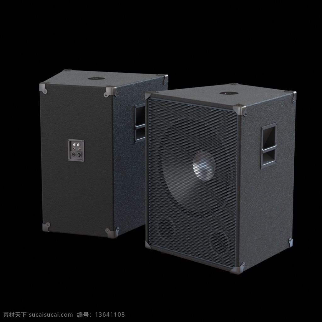 家用 方形 音响 设备 3d渲染 模型 黑色 时尚