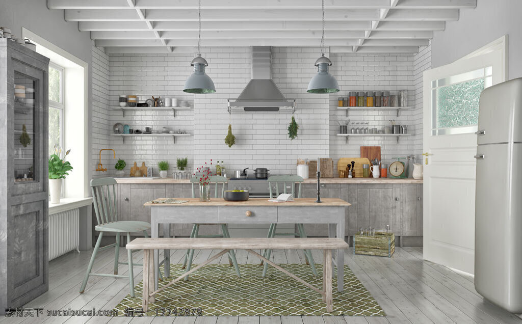 灰色 时尚 橱柜 效果图 家具 装修设计 空间设计 设计风格 家居 家具设计 室内装修 室内设计 餐桌