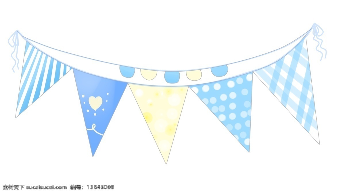 蓝色 生日 小 彩旗