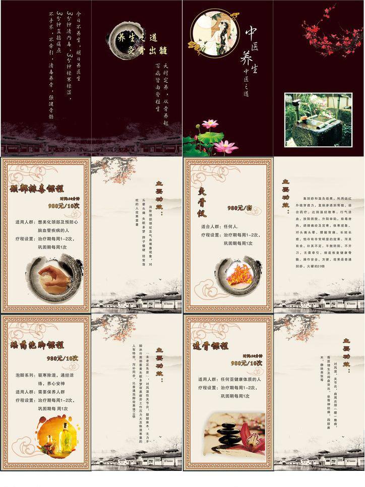 荷花 画册 健康 生活百科 手册 养生 医疗保健 矢量 模板下载 养生手册 中医之道 灸骨 海报 其他海报设计