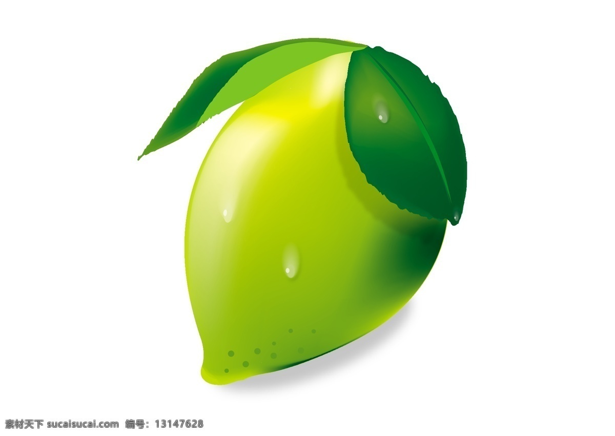 柠檬果 立体 插图 源文件 白色