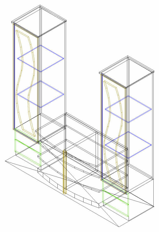 双塔 式 电视柜 3d cad 板式 立体 模型 三维 室内 装饰 装修 cad素材