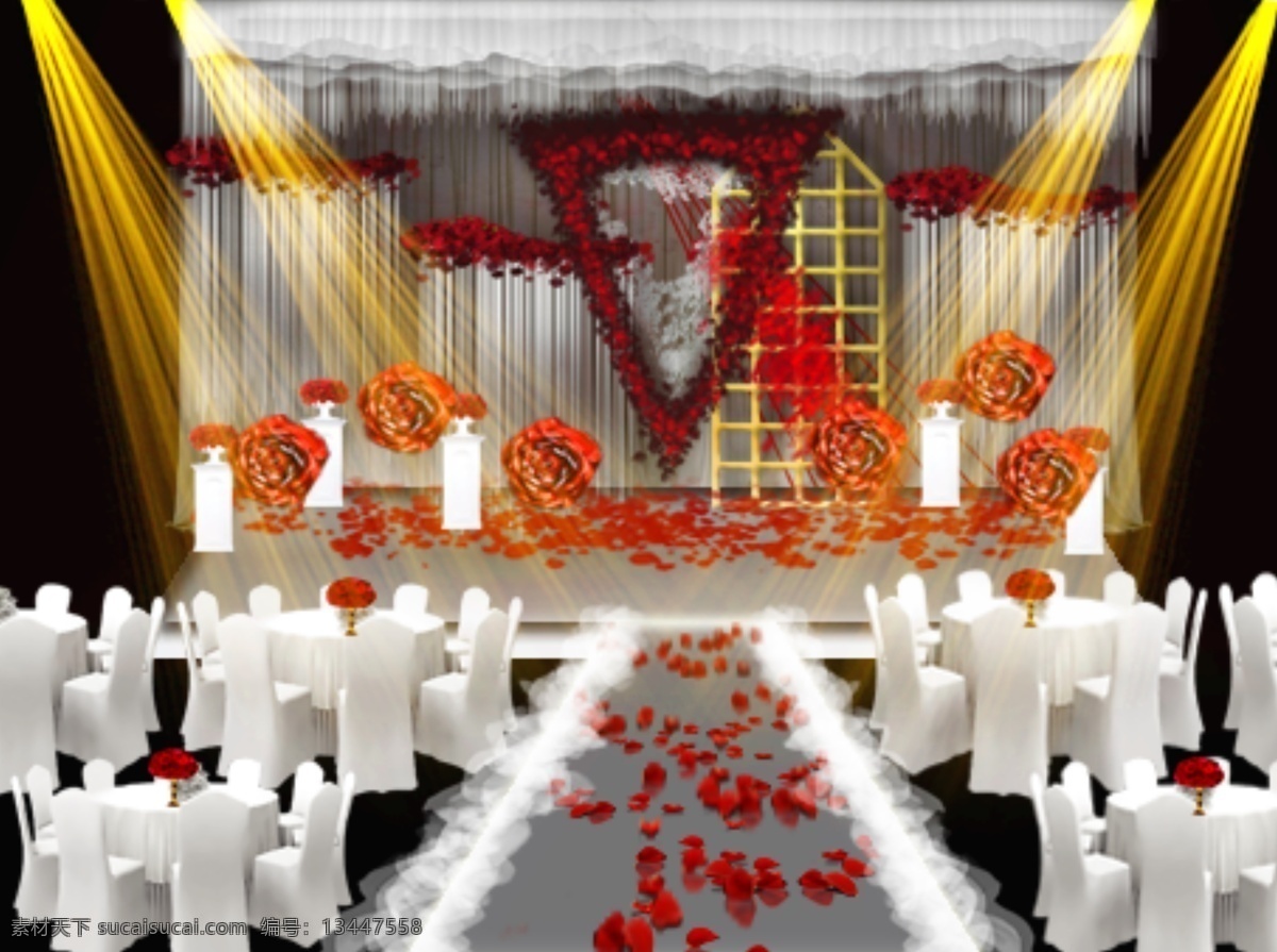 白 红色 欧式 婚礼 效果图 红白 西式 简约风 纯白 婚礼素材 婚礼效果图