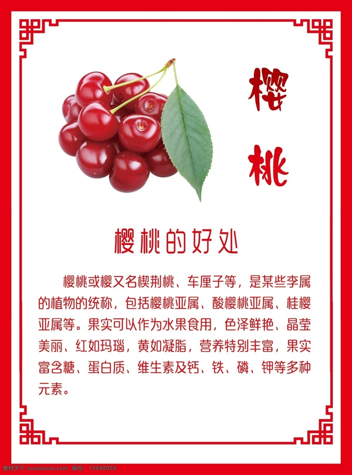 樱桃展板 分层 樱桃的好处 边框 水果展板